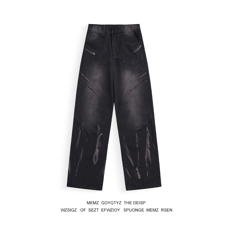 

Мужские джинсы Memz в американском ретро-стиле, модные, свободные, широкие, прямые, слегка расклешенные, длинные брюки