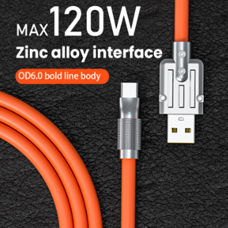 120W Super Fast Charging Cable PD Tyep C Liquid Cable 1M Quick Usb Type C Charger Cable Phone Data Wire for Google Pixel 7a