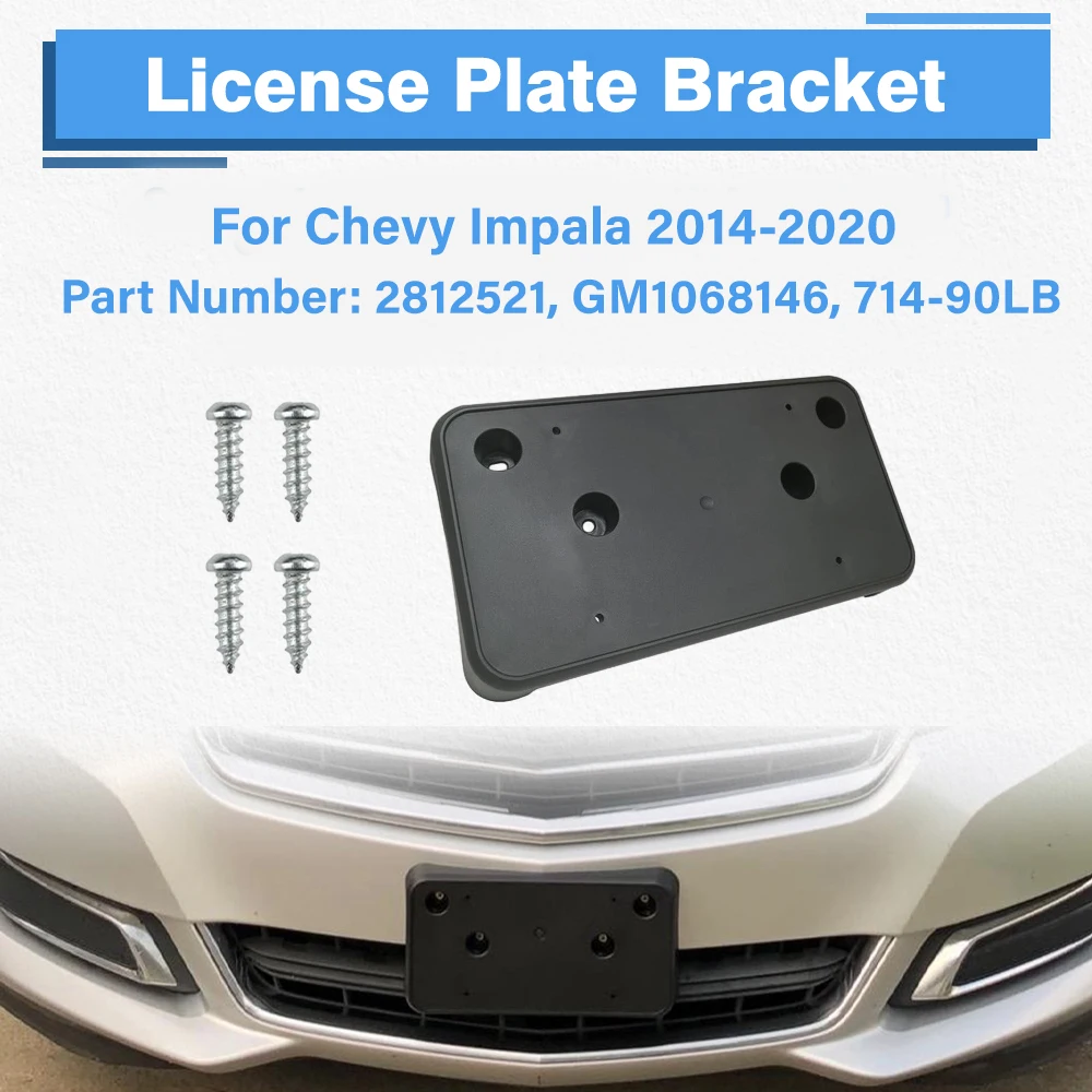 

Front Bumper License Plate Mounting Bracket Accessories For Chevy Impala 2014 2015 2016 2017 2018 2019 2020 2812521 GM1068146