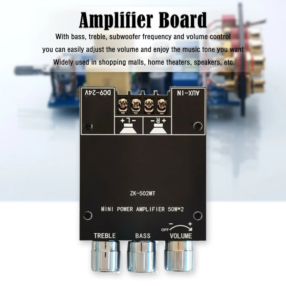 

Home Theater Amplifiers Board 2x50W 2.0 Channel Audio Amplifier Powerful Bass Subwoofer Amplifier Board