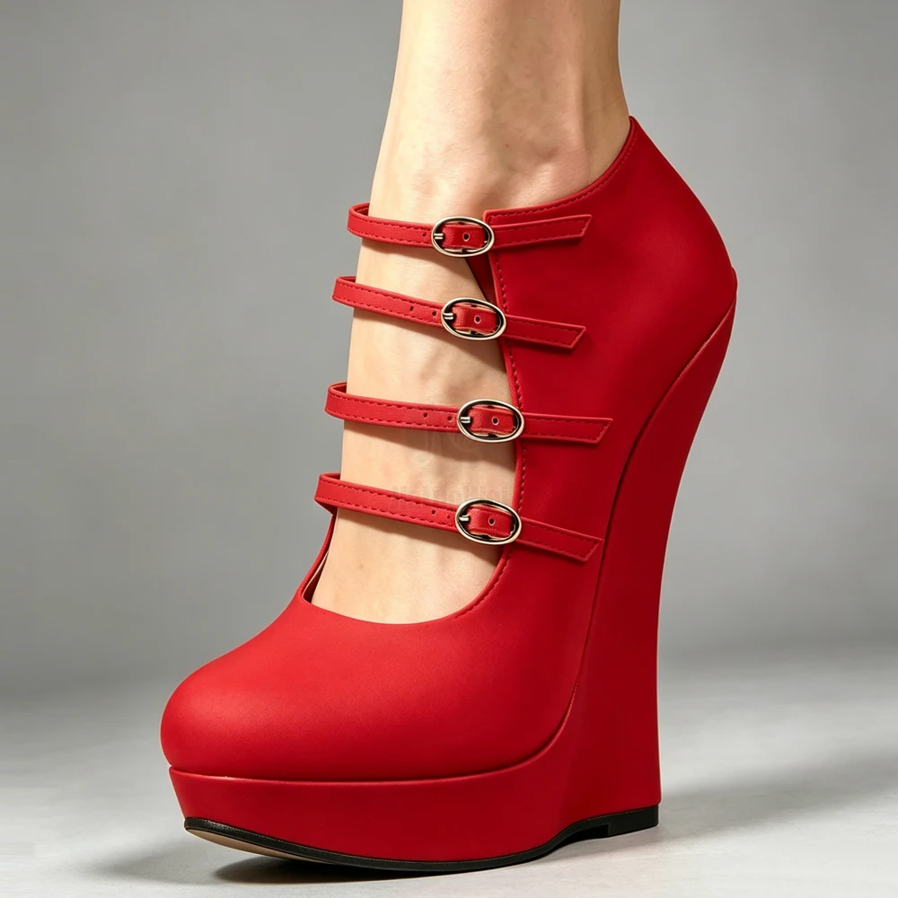 Women Sexy PU leather Stiletto Sandals Female Fashion High Heels Shoes Pumps Spring/Summer/Autumn party Wedges Plus Size 36-46