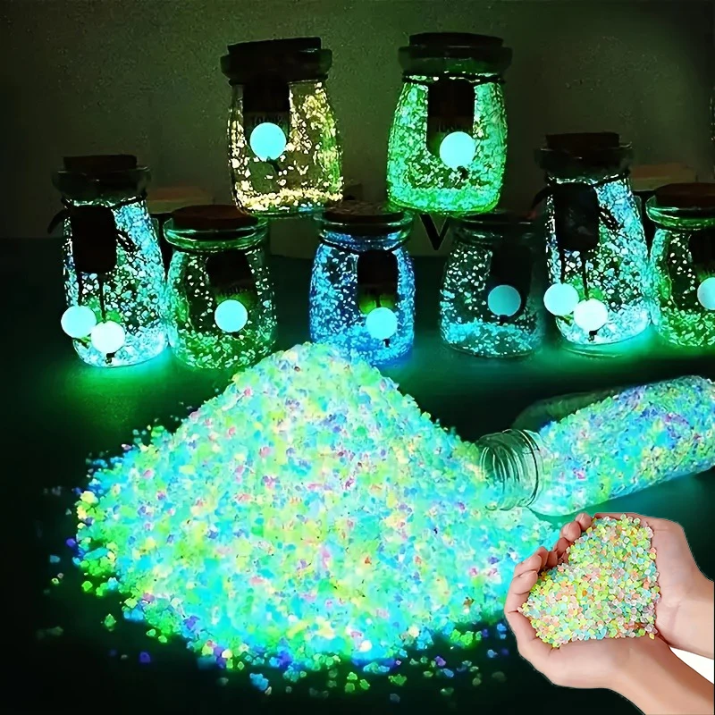 

2000pcs 3-5mm Mini Luminous Resin Stones For Succulent Garden Decor Micro Landscape Bonsai Decor Pathway Aquarium home Decor