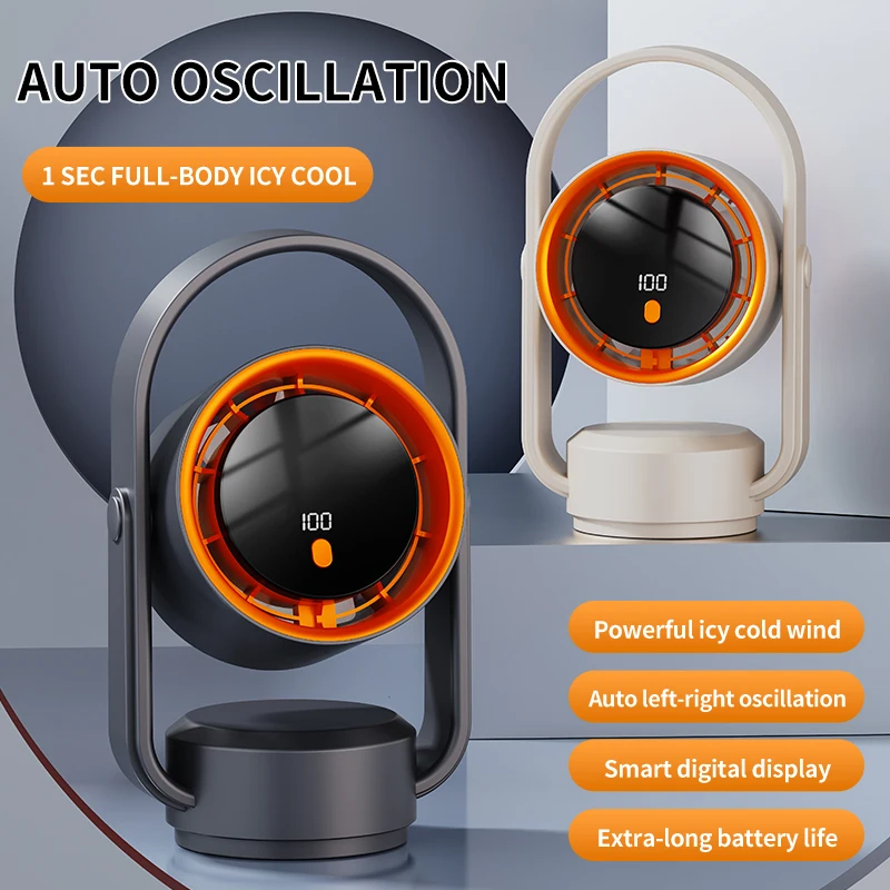 Ventilador oscilante de 100 velocidades com display digital doméstico Ventilador de mesa ajustável Vento forte para dormitório de escritório