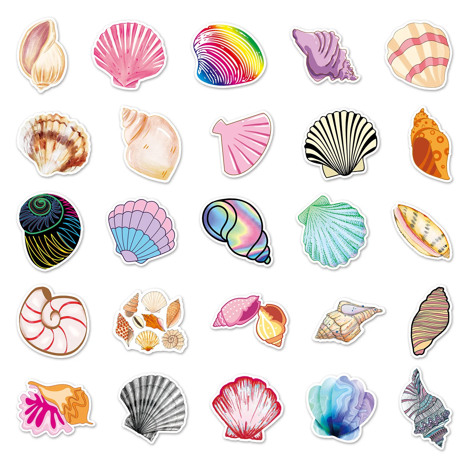 50 Stuks Cartoon Shell Serie Graffiti Stickers Geschikt Voor Laptop Helmen Desktop Decoratie Diy Stickers Speelgoed Groothandel