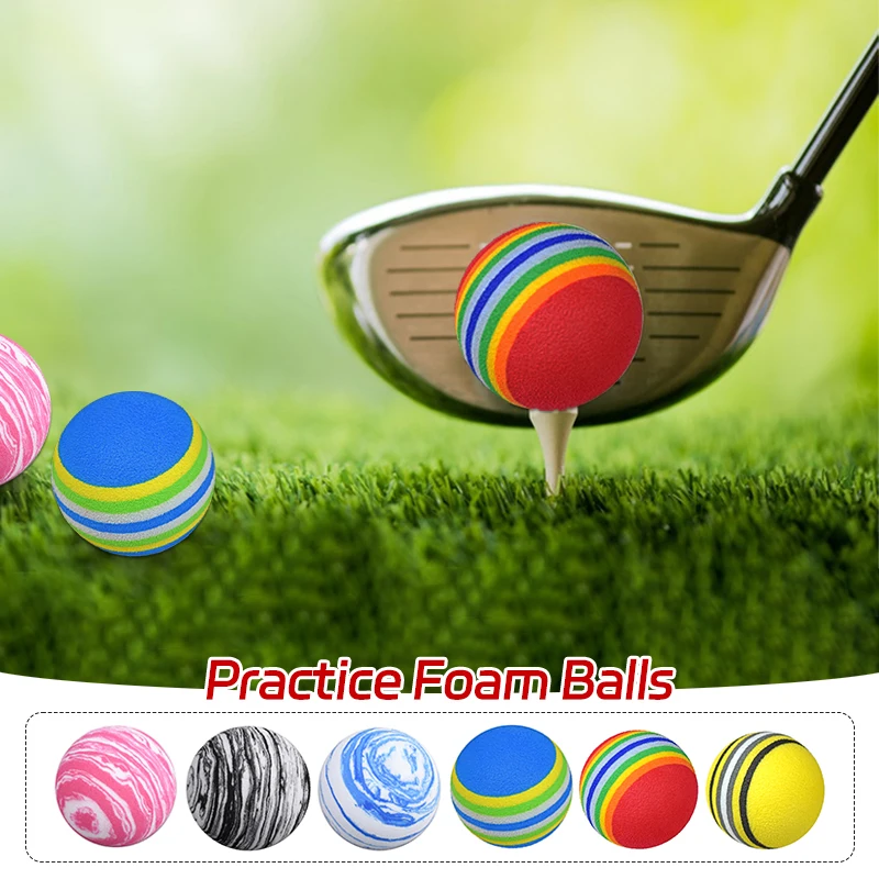 20Pcs Golf Swing Training Foam Balls Indoor Practice Rainbow Sponge Balls Playground Toy Ball Eva Foam Cotton Ball