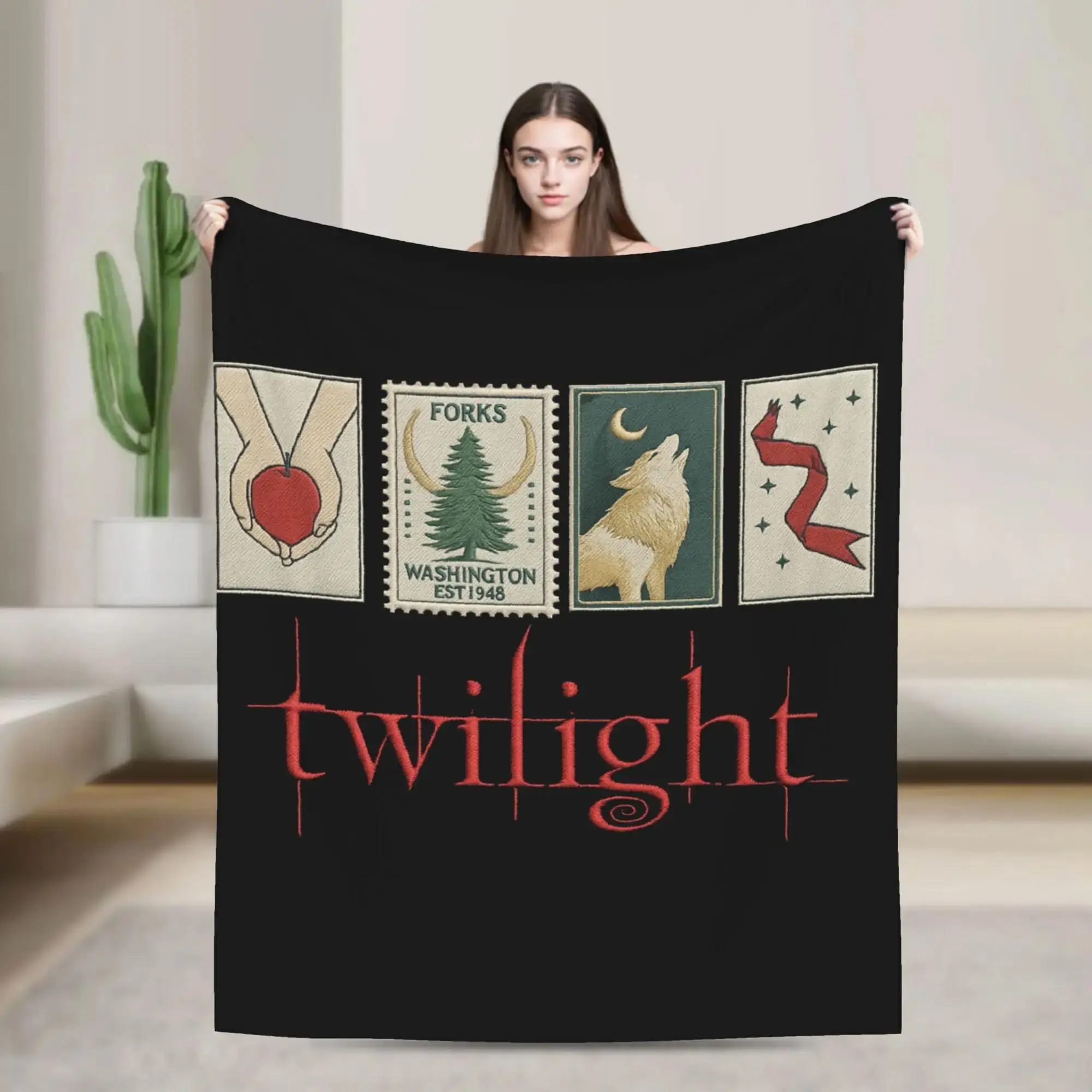

Twilight Movie Blanket Super Soft Fleece Throw for Autumn Travel Airplane Couch Bed Comfortable Lightweight Bedspread