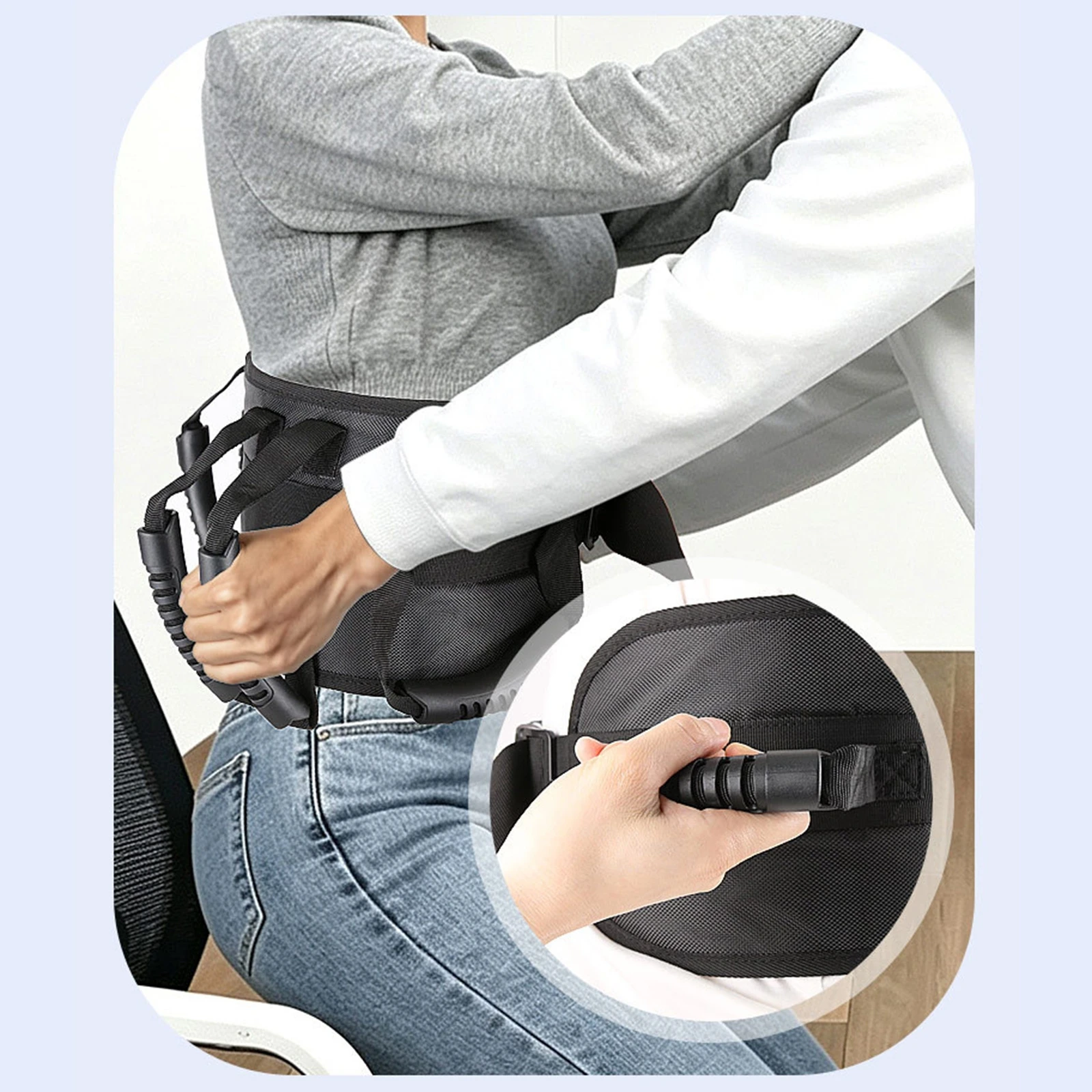 Elderly Nylon Waist Support Assist Belt Transfer Belt with Handles Bed to Wheelchair Mobility Aid Nursing Homes Care Centers