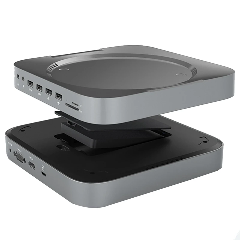 

USB C Docking Station With HDD Enclosure 2.5 SATA NVME M.2 SSD HDD Case -Compatible 4K/30HZ For Mac Mini