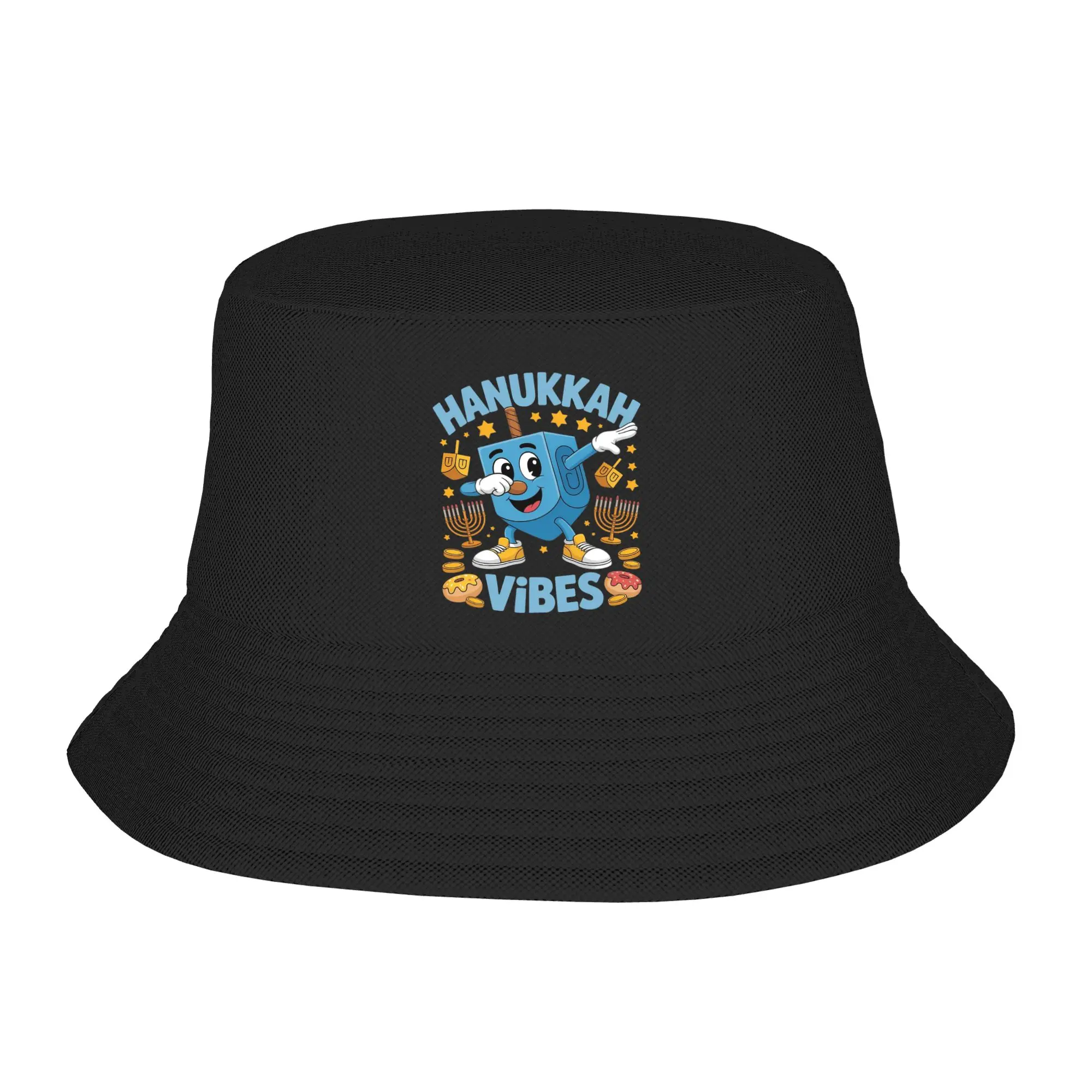 Summer Travel Hanukkah Menorah Chanukah Stuff Bucket Hats Women Sun Hat Funny Dreidel Dabbing  Ispoti Hat Fishing Hats Hiking