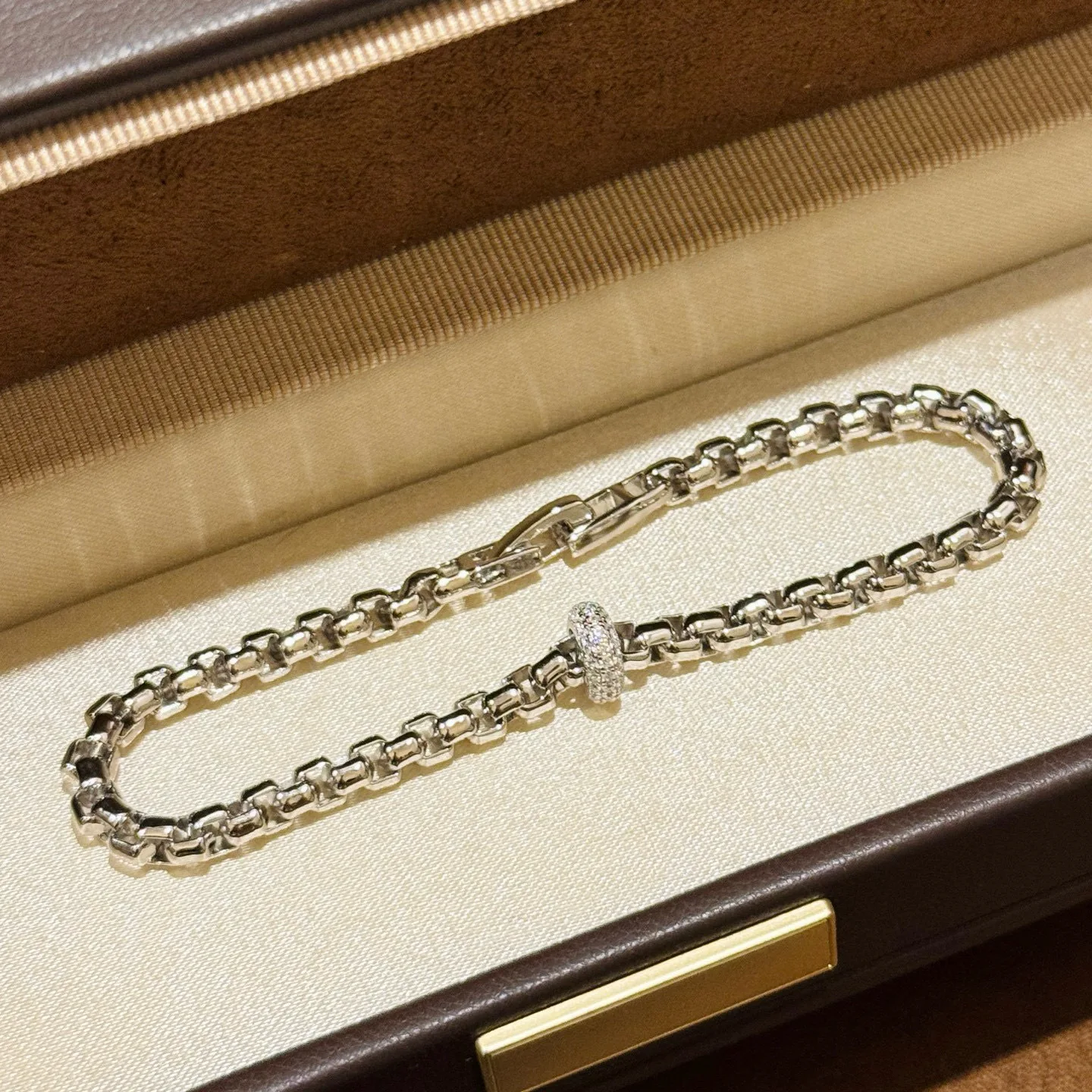 100% 925 Sterling Silver 17cm Pave 5A Zirconia Grapevine Chain Bracelet For Women Fine Jewelry