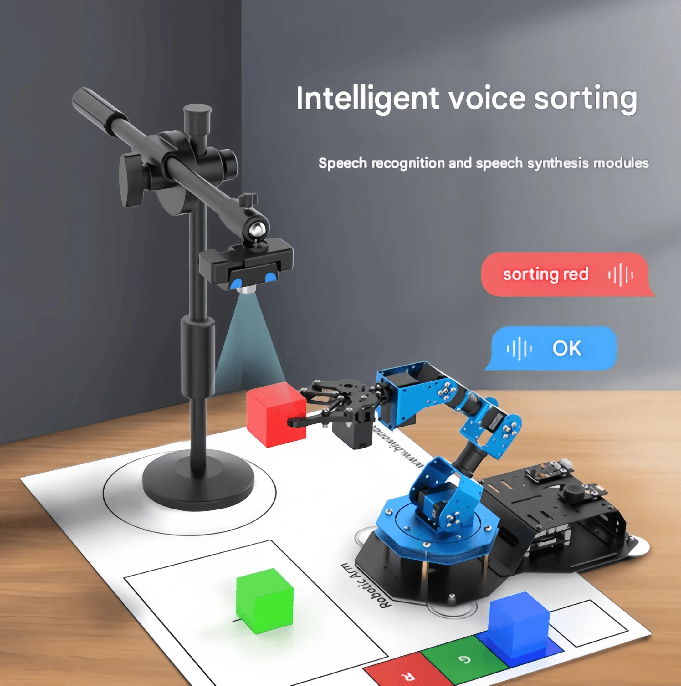 

ArmPi Raspberry Pi 4B robotic arm AI visual recognition Python open source programmable robot