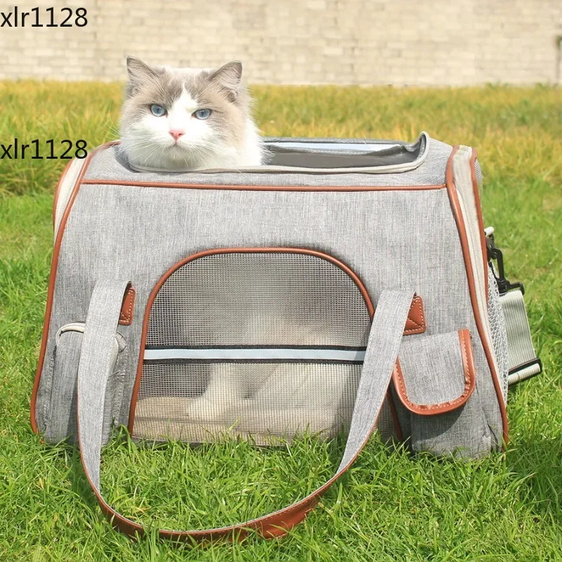 Portable Foldable Cat Carrier Breathable Pet Travel Bag for Outdoor & Car Use