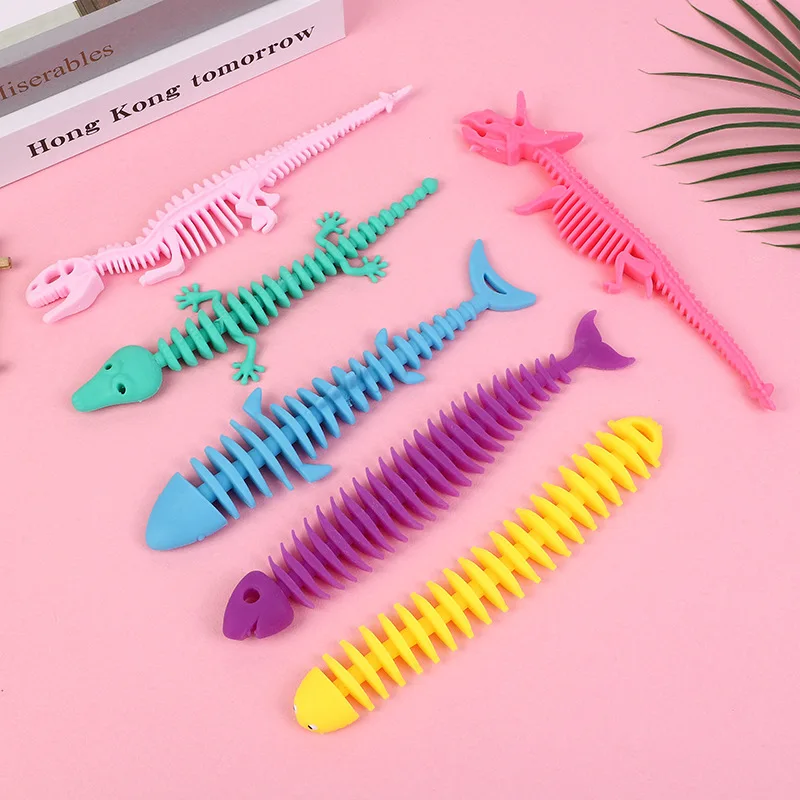 

20PCS New Dinosaur Fish Bone DIY Bracelet Lala Le Bracelet Children's New Decompression Gift