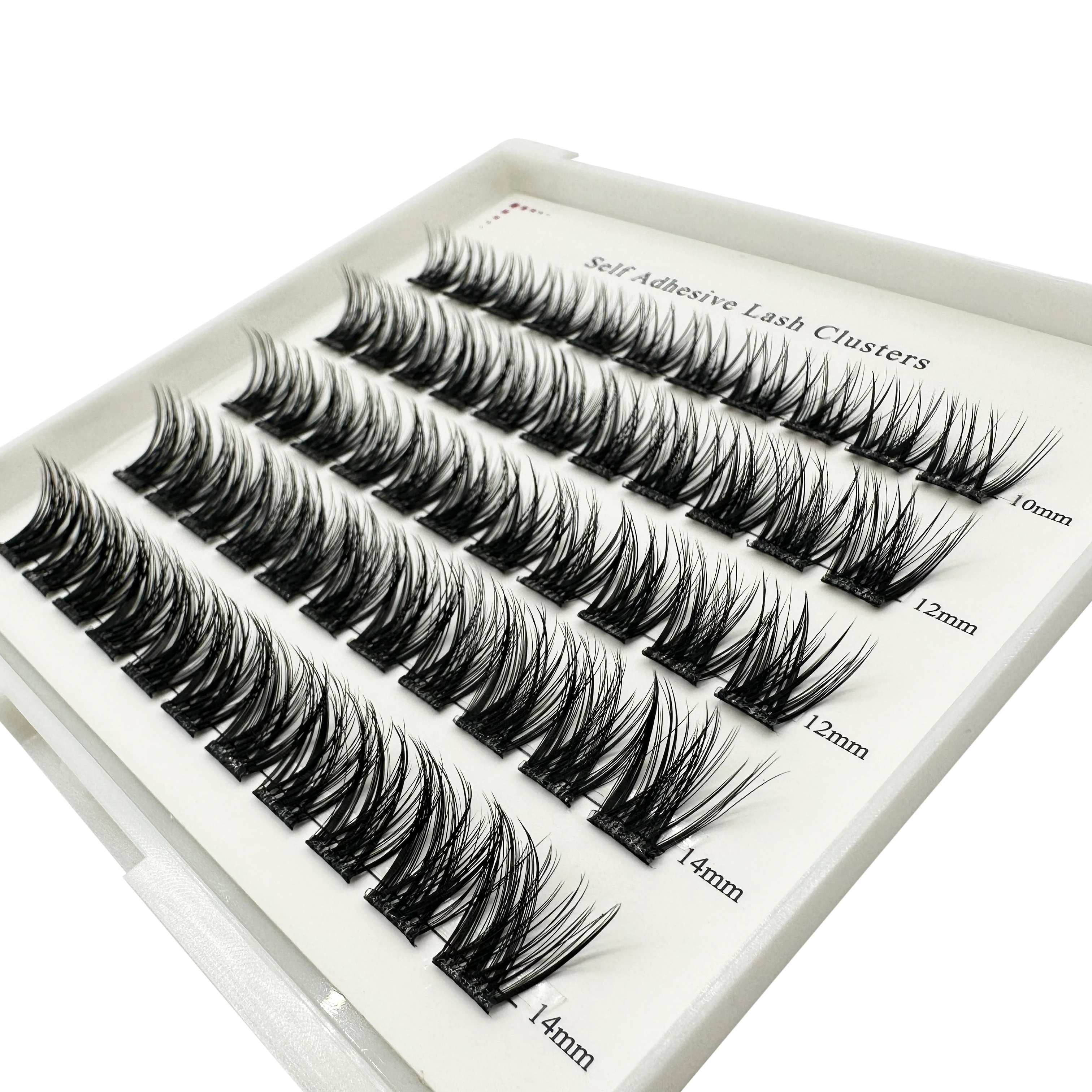 DIY Cluster-Wimpernverlängerung, selbstklebend, zum Aufdrücken von vorgebundenem, wiederverwendbarem, leimlosem Bündel, langlebig, wasserfest, privates Logo – Detail 4