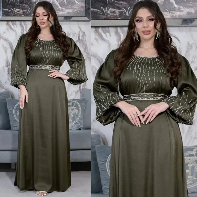 Moda marocchina diamanti Abaya donne abiti musulmani caftano caftano tacchino festa da sera Eid Ramadan Musulmane Jalabiya abiti