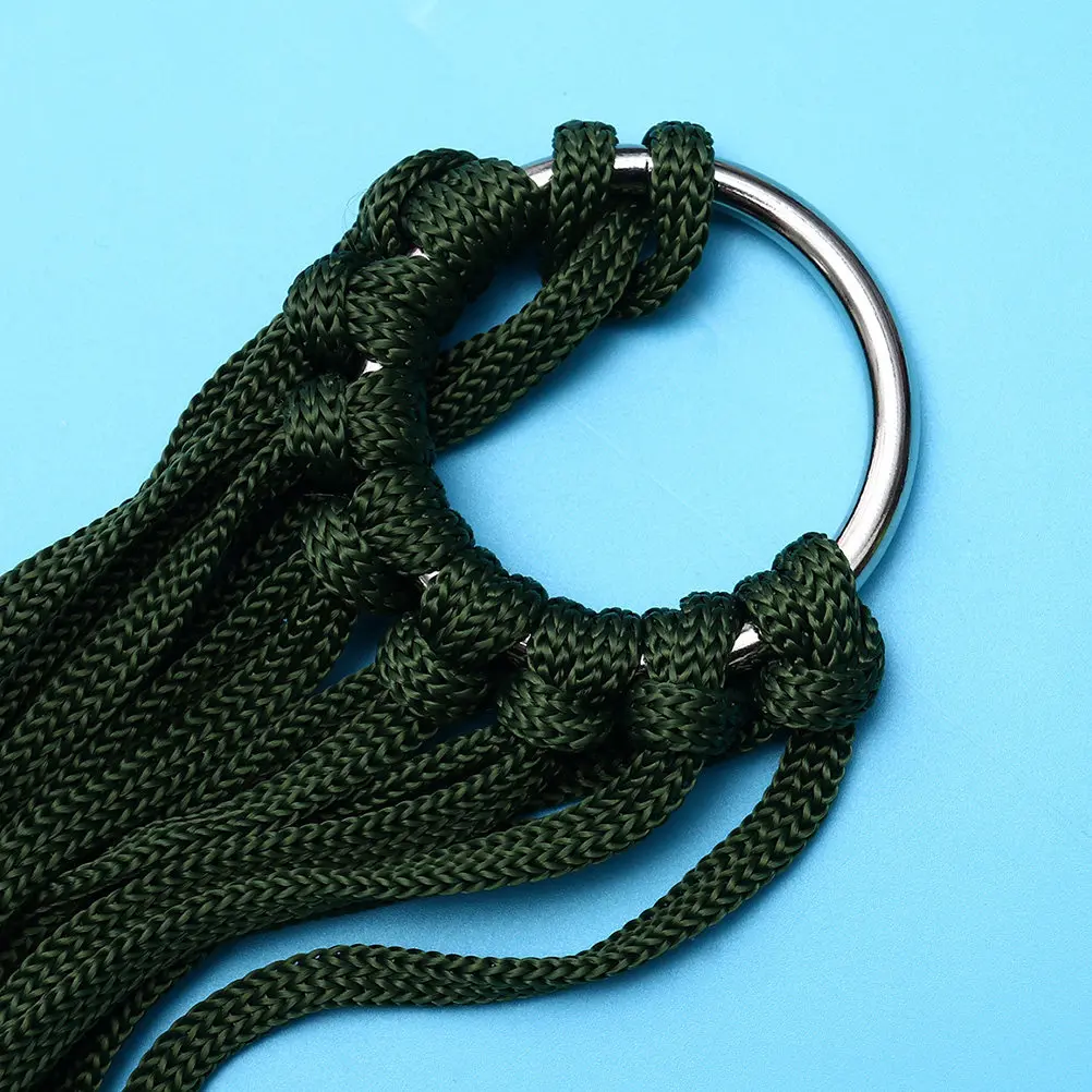 Mesh Hammock Rope Nylon Sleeping Swing Thickened Bed Army Green 240x80cm Outdoor Camping Hiking Travel Relaxation