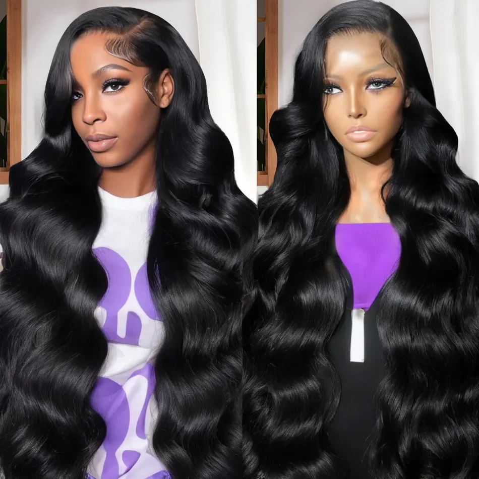 180 Density 30 40 Inch 13x6 HD Transparent Lace Frontal Wigs Body Wave 100% Human Hair 13x4 Lace Front Wig For Black Women