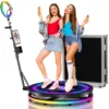 360 포토 부스 (플라이트 케이스 포함) RGB 조명 360 포토 부스 머신 (파티, 결혼식용) 앱 원격 제어 자동 회전 부스 1