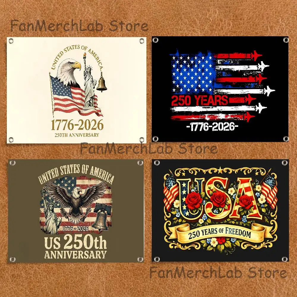 

American Anniversary 250 Flag Tapestry Banner For Bedroom Outdoor Living Room Restaurant Bar Wall Decor Party