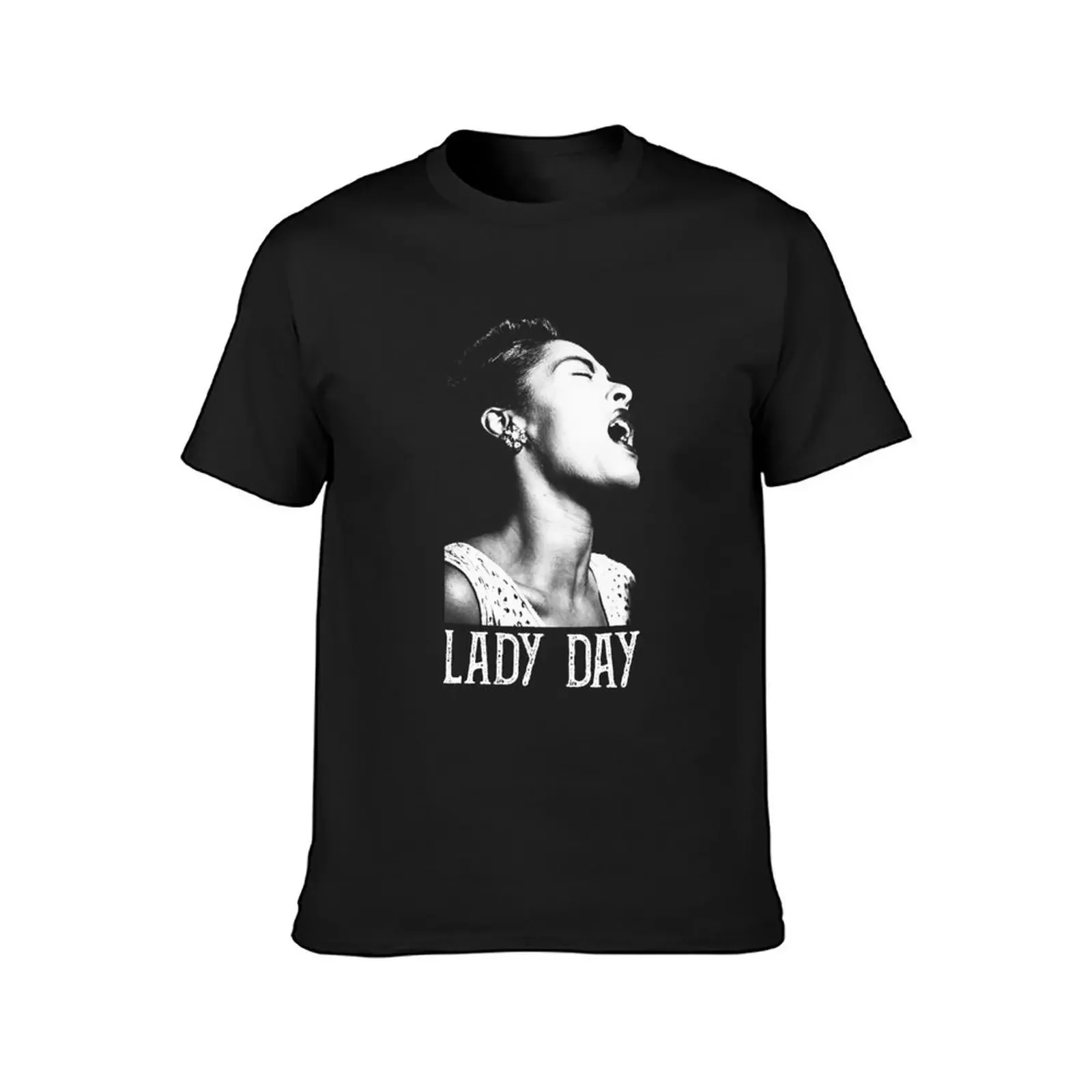 Billie - Lady Day White Stencil T-Shirt anime stuff designer shirts mens tall t shirts