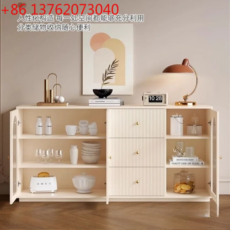 

TTCream style dining side cabinet integrated against the wall Household kitchen side cabinet Living room Modern simple light