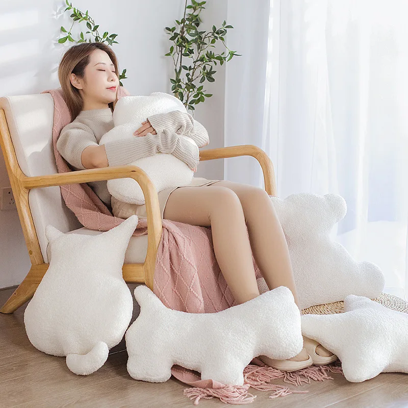 

Bubble Kiss Ins Cartoon Animal Shape Wool Cushion Pretty Girl Bedroom Decoration Pillow for Sofa Office Rest Fluffy Seat Cushion