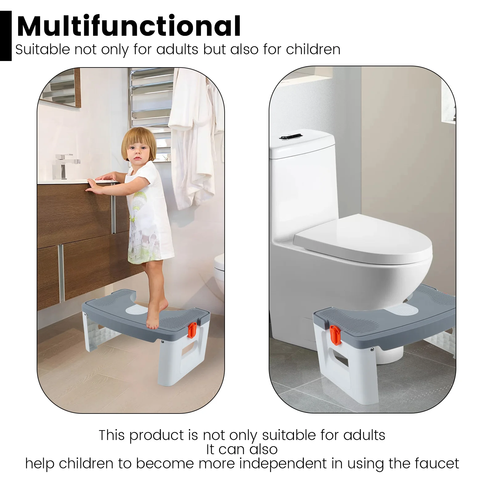 Foldable Toilet Squat Stool Portable Non-slip Toilet Footstool Squatting Potty Stool for Adults Children Bathroom Accessories NE