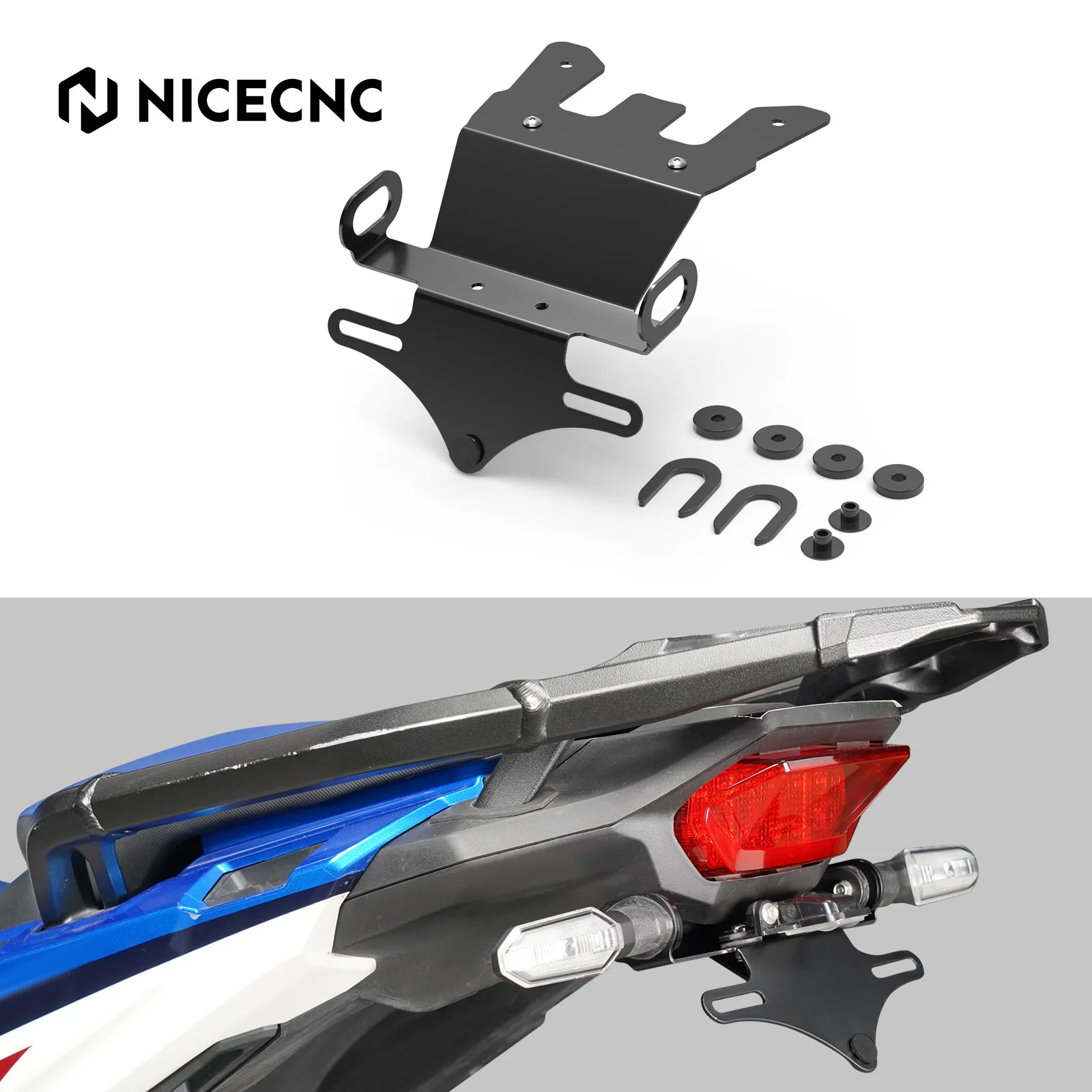 

For Honda CRF1100L Africa Twin 2020-2026 2025 2024 NICECNC License Plate Holder For Honda CRF1100L Africa Twin Adventure Sports