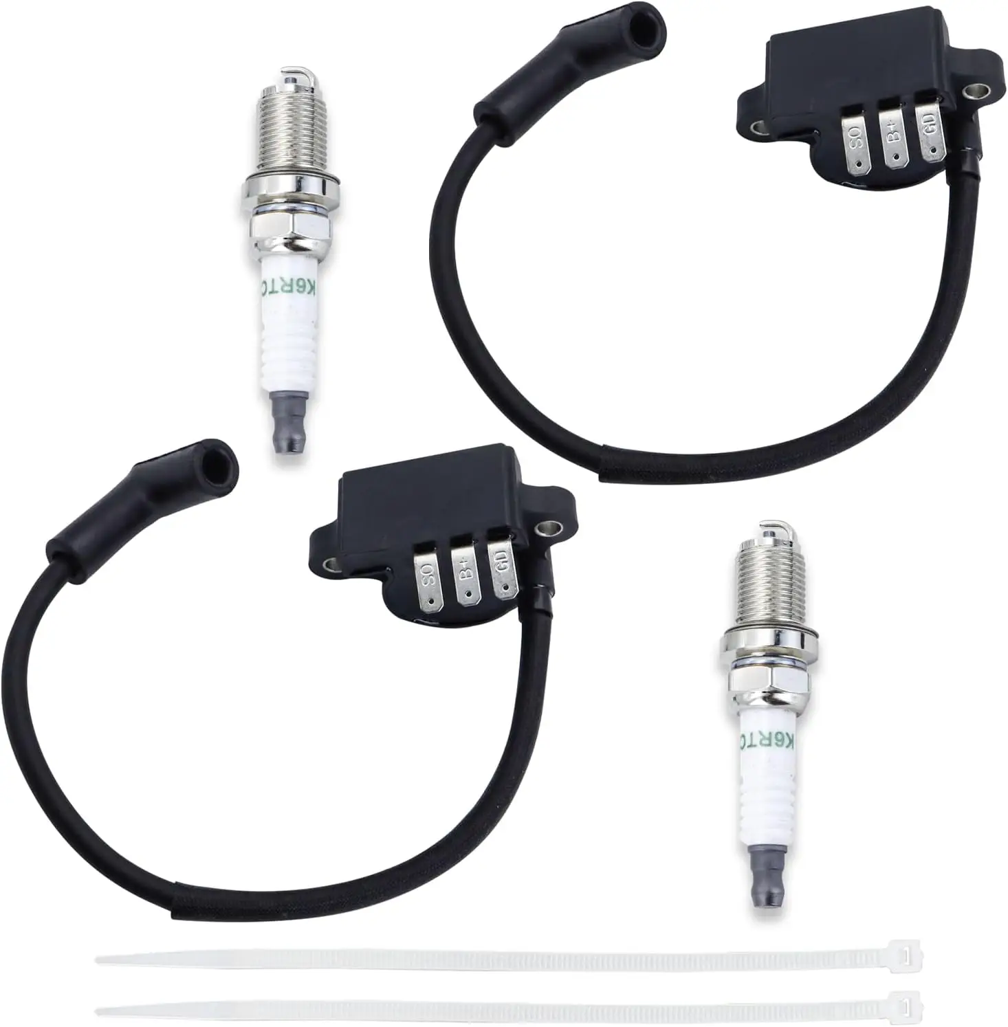 Pacote com 2 Módulos de Bobina de Ignição DSAI 24-584-89-S para Motores Kohler CH740 CH22 CV22 PRO Twin com Vela de Ignição, Substitui 24 584 63-S