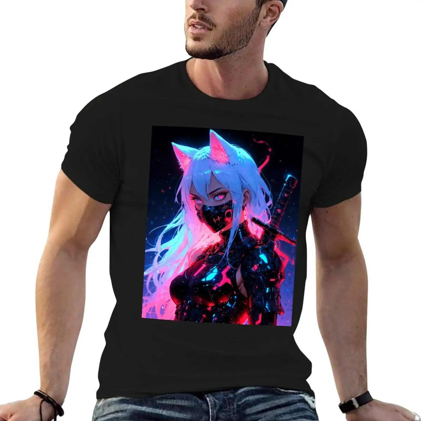 Masked Cyborg Girl T-Shirt All Weather Casual Short Sleeve