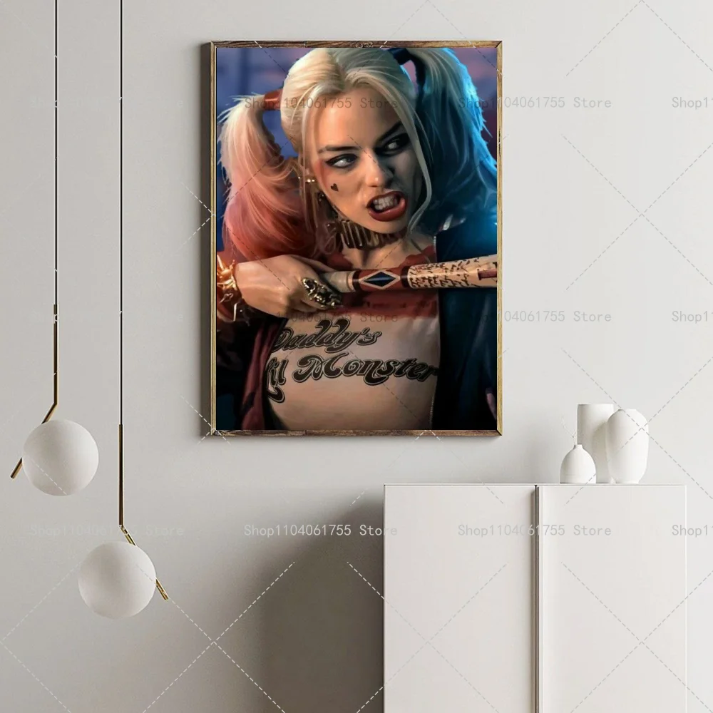 1PC BEAST KINGDOM DC H-Harley Q-Quinn Poster Self-adhesive Art Waterproof Paper Sticker Coffee House Bar Room Wall Decor