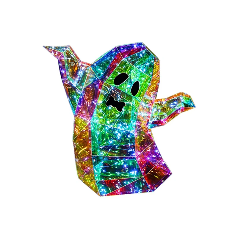 Prismatic Iridescent Spooky Ghost Statue,LED Ghost Statue,Halloween Decoration Ghost Statue