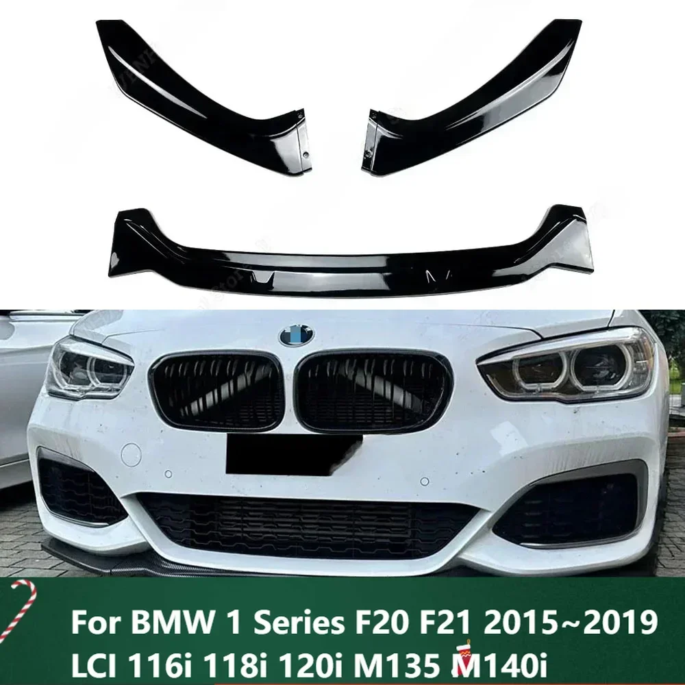 

New！For BMW 1 Series F20 F21 2015~2019 LCI 116i 118i 120i M135 M140i M-Pack Style Car Front Bumper Lip Splitter Spoile Spoiler