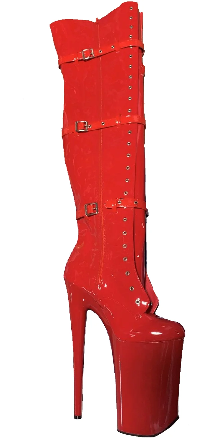 Sexy model 23cm heels available in custom colors, club pole dancing boots with 9-inch, thigh-high dance shoes