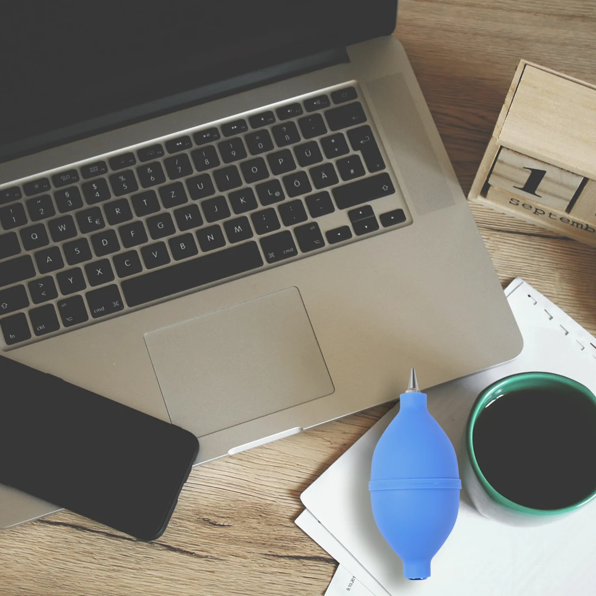 2 قطعة منفاخ الهواء سيليكون الأزرق ضغط لمبة للكاميرا عدسة الكمبيوتر العصارية منظف الغبار حقنة لمبة منفاخ الغبار التصوير #1