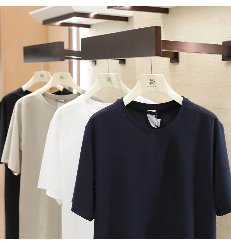 City Functional Wind 2026 Summer New Outdoor Sports Elastic Quick-Drying Simple Solid Color Short Sleeve T-Shirt