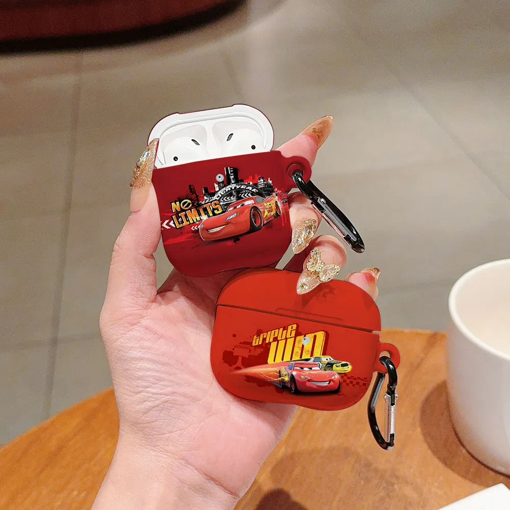 Car Lightning M-McQueen Wstrząsoodporne, błyszczące, twarde etui na słuchawki HD do słuchawek AirPods 1 2 3 4 Pro Pro2 z metalowym haczykiem