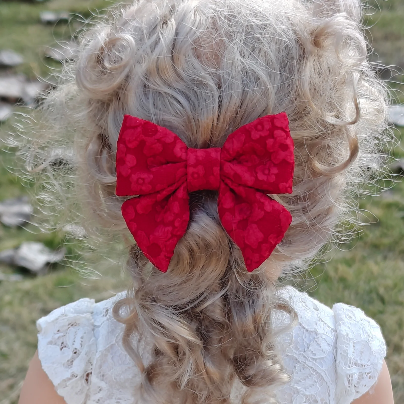 2024 New 3.0 Inch Sweet Baby Lace Bows Hairbands Flower Design Bows For Girls Children