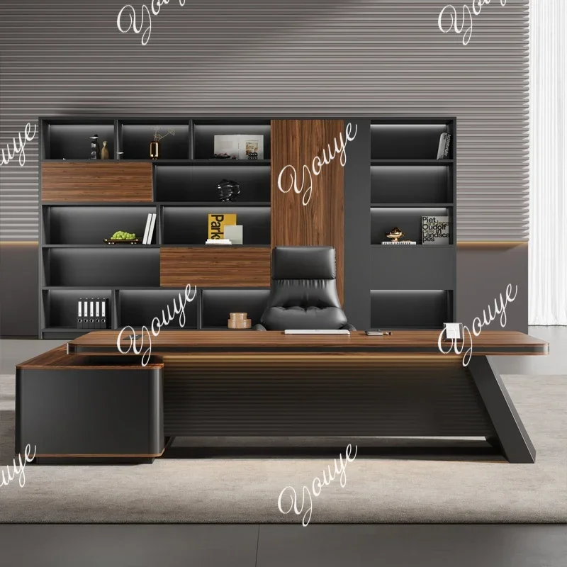 

Shelves Modern Office Desk Executive Corner Luxury Vanity Work Office Desk Minimalist Conference Storage Wooden Bureau Furniture