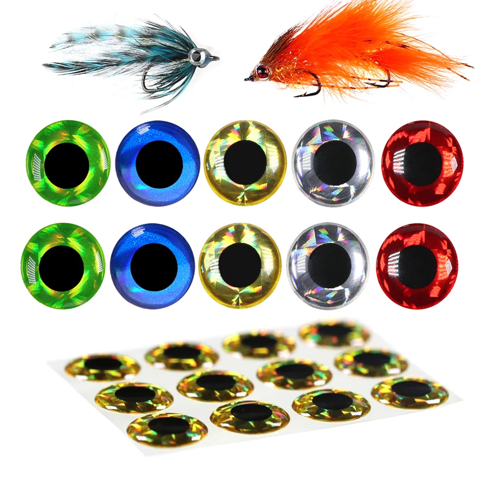 100 Stück/200 Stück holografische 3D-Angelköderaugen, simulierter Augapfel für Jig-Köder, Crankbait, künstliche Köder, DIY-Augen, Angelzubehör