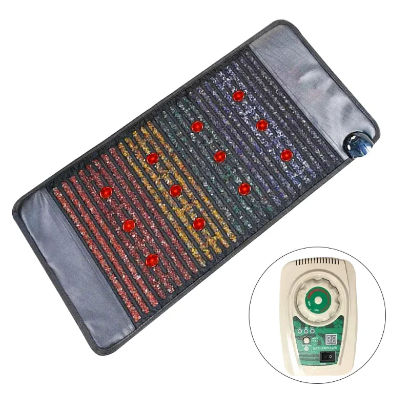 90*50CM Natural Crystal Heating Massager Matress Thermal Jade Bed Mat Infrared Heated Tourmaline PEMF Photon Amethyst Pad