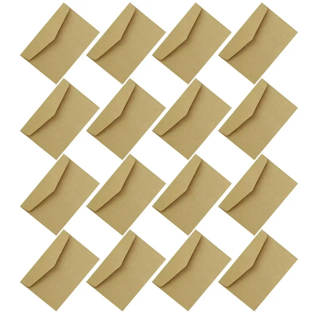 

100 Pcs Vintage Envelopes Mini Stationery Kraft Paper Business Cards Envelopes Memo Notes Craft Envelopes Printing Products