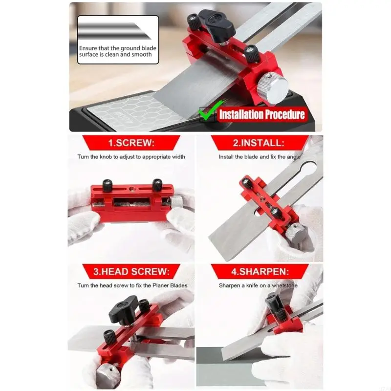 Honing Guide Edge Sharpening Jig with Sharpening Stone Chisels Honing Guide Fixed Angle Jig Guide Tool for Planer 37JD