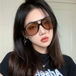 2024 New Women One-Piece Fashion Sunglasses Unique Oversized Sun Glasses for Men Punk Glasses Trending Female Eyewear UV400