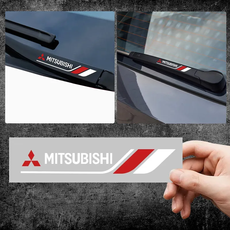 Para 2 uds pegatinas de limpiaparabrisas de coche emblema para Mitsubishi lancer asx outlander pajero sport l200 galant estilo de coche