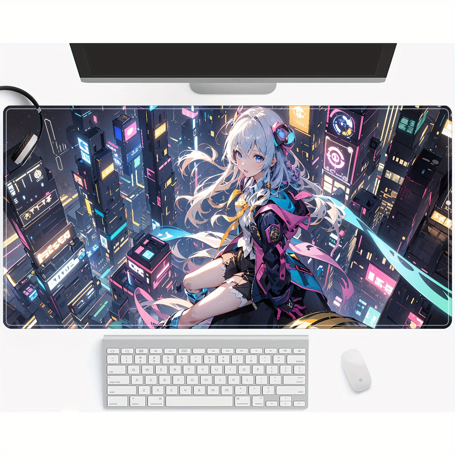 

Коврик для мыши XXL, мягкая тканевая поверхность, противоскользящая основа из натурального каучука, для работы, учебы, компьютерного стола, прочный коврик для клавиатуры.