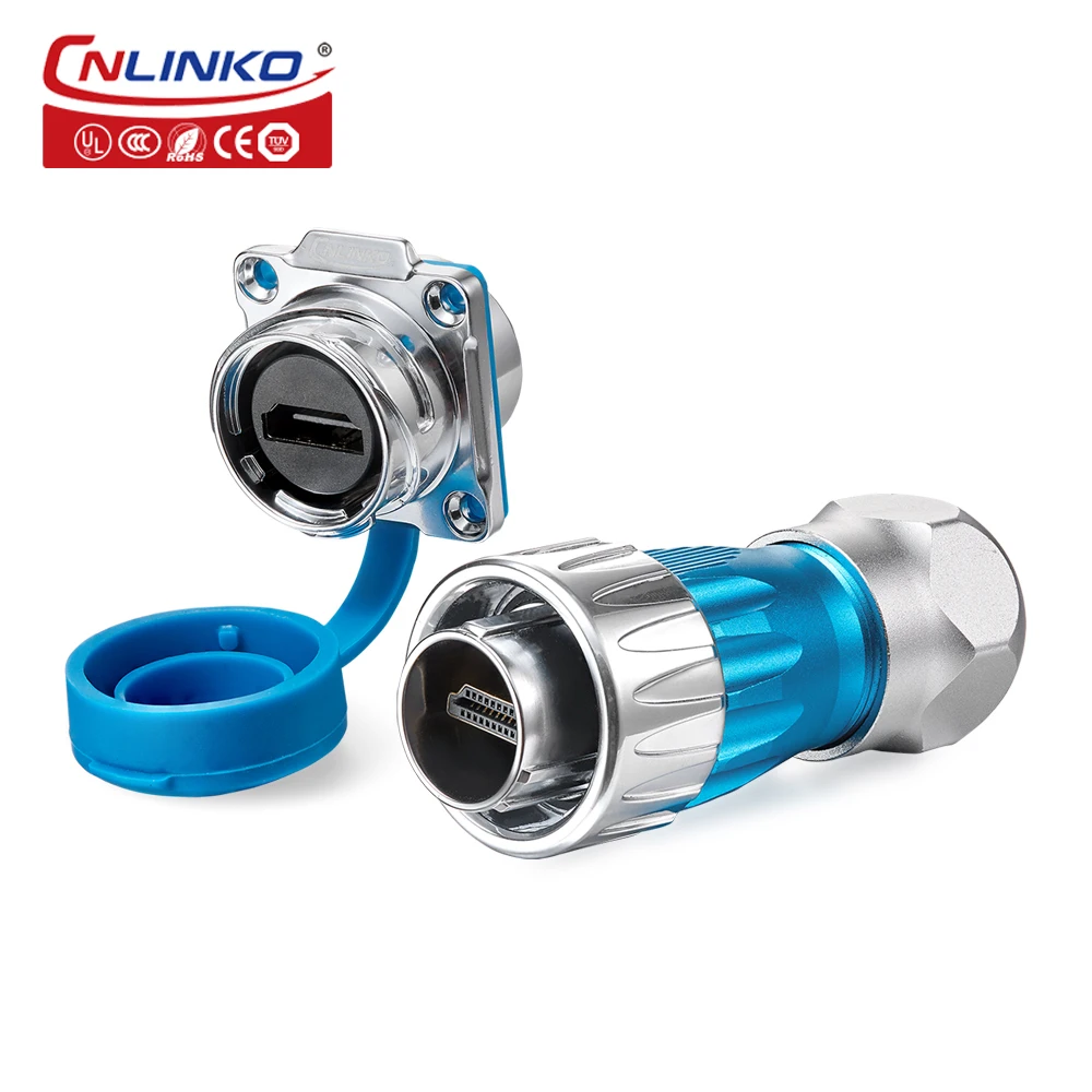 

CNLINKO DH24 Metal Waterproof Extension Cable Connector 1080P Male to Female Connector For Computer HDTV