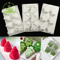 Dorica Christmas Tree/Santa Claus Silicone Mousse Cake Mold DIY Fondant Chocolate Mould Cake Decorating Tools Kitchen Bakeware