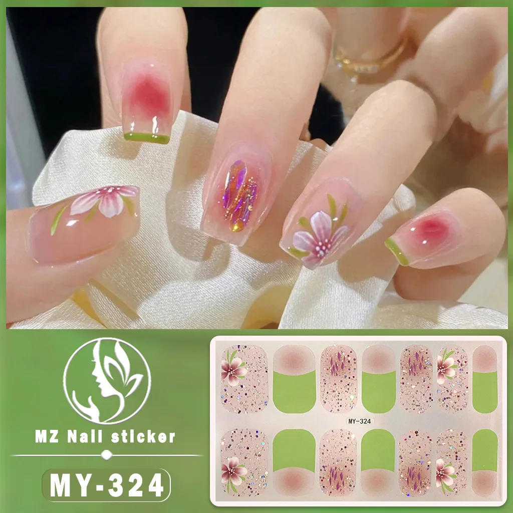 14 Tips Gradient Nail Stickers Long Lasting Full Cover Wraps Samoprzylepne naklejki na paznokcie DIY Bez konieczności pieczenia, gotowe do użytku w salonie