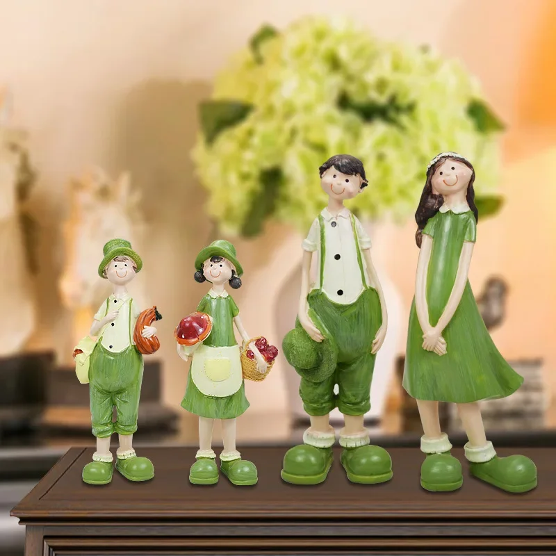 New Garden Style Green Fairy Resin Crafts Flower Pot Decoration Home Living Room Bedroom Desktop Cartoon Character Display Gift